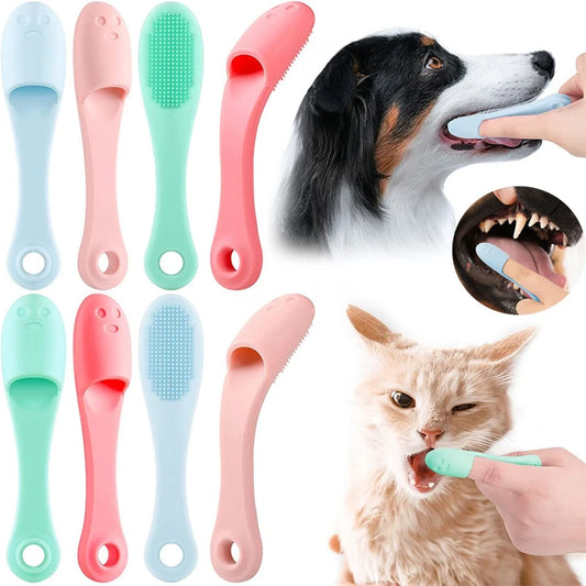 Pet Finger Toothbrush Clean Nose Blackhead Acne Tear Stains Cat Acne Brush Silicone Dog Cat Wool Brush Accessories Pet cleaning